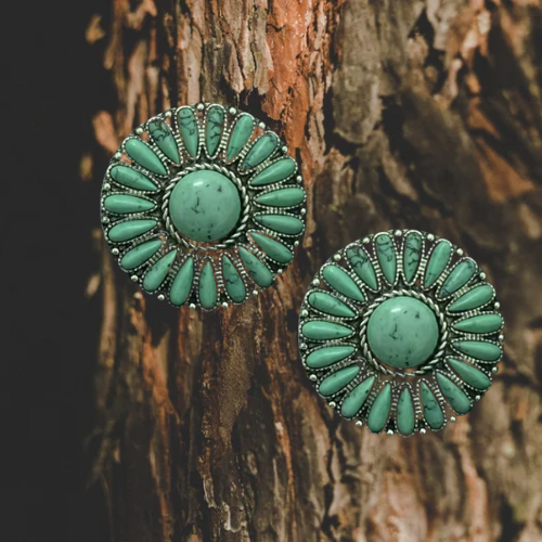 Sunflower Fields Turquoise Earrings